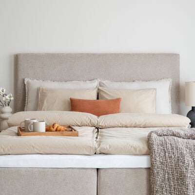 Unia Kulta sängynpääty 190x123 sileä v.harmaa Storm 70